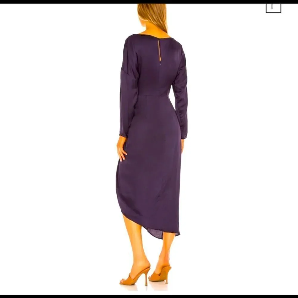 L'ACADEMIE Long Sleeve Midi Dress In Navy Sz S NWT